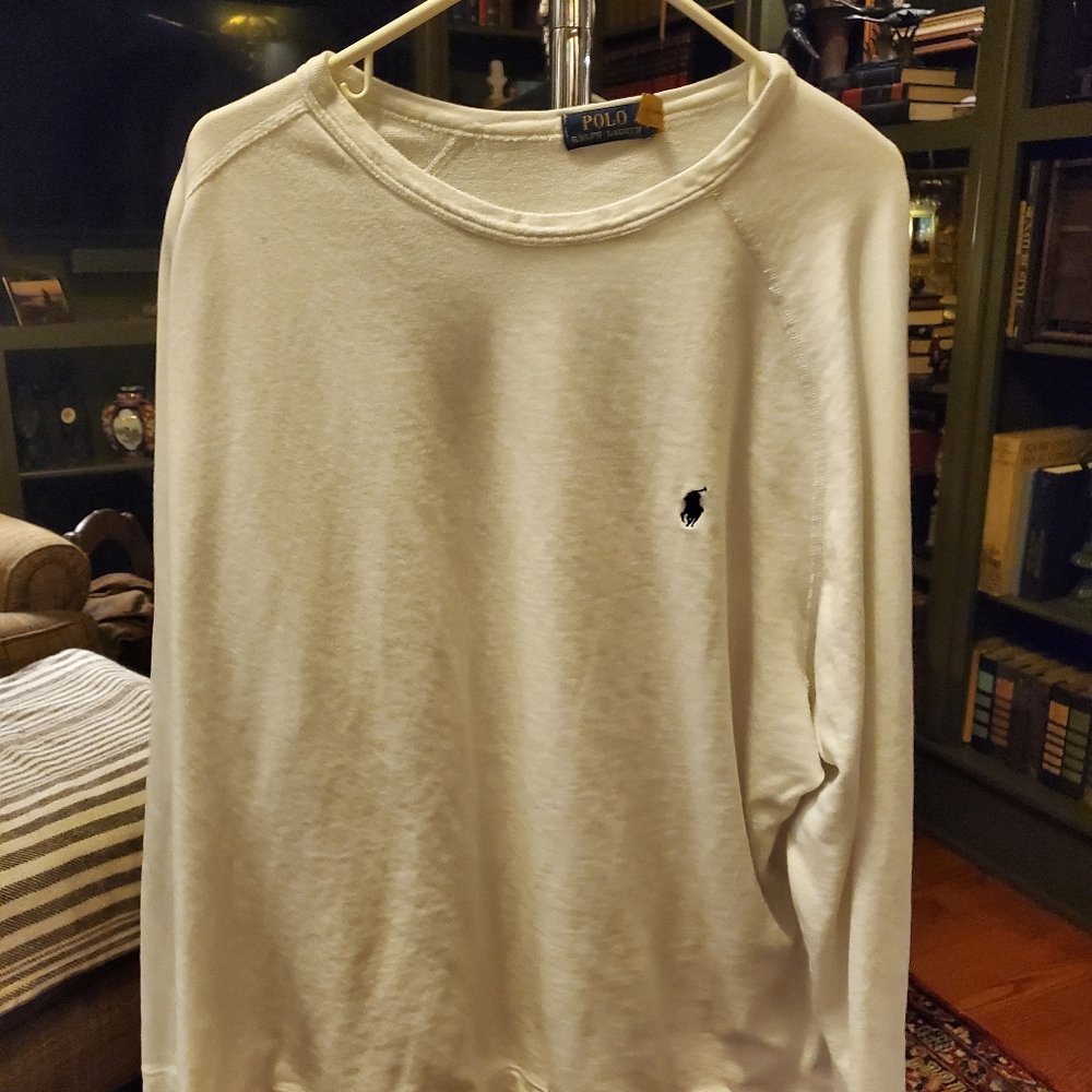 Ralph Lauren White Polo Top.. terry cloth sweetshirt..